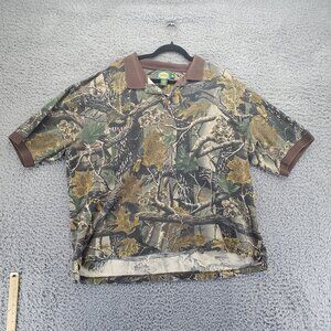 Cabelas Shirt Mens 2XL Multicolor Camouflage Print Cotton Collared Outdoor Polo